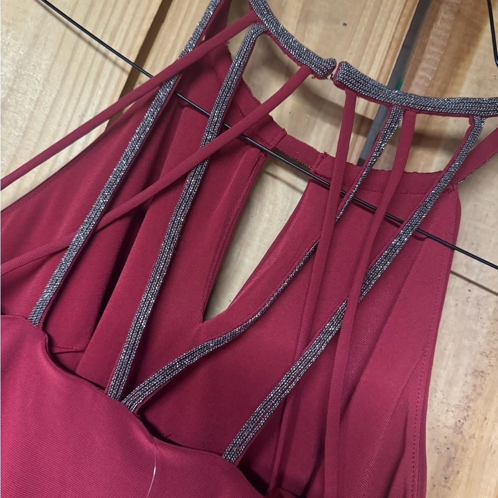 White House Black Market Red Layered Blouse - Picture 5 of 6